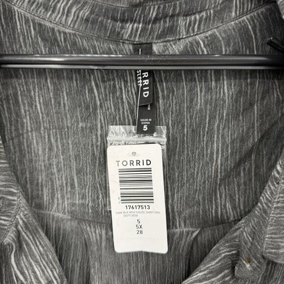 New TORRID Sleep Button Front Shirt Size 5X / US 5 Crinkle Short Sleeve Tunic - Picture 3 of 9